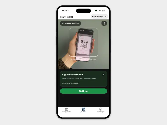 QR-innsjekk av deltakere på kurs hos Oslo Røde Kors