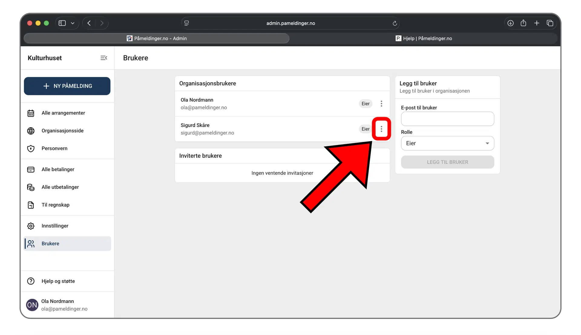 Fjerne en bruker fra organisasjonen