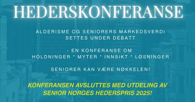 Plakat for Senior Norges Hederskonferanse 2025